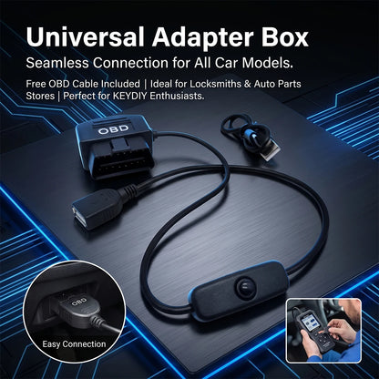 Car Key Universal Adapter Box OBD Plug  KEYDIY Remote Control Duplicator 433.92MHz Code Grabber Clone Gate Key Fob Command Hand