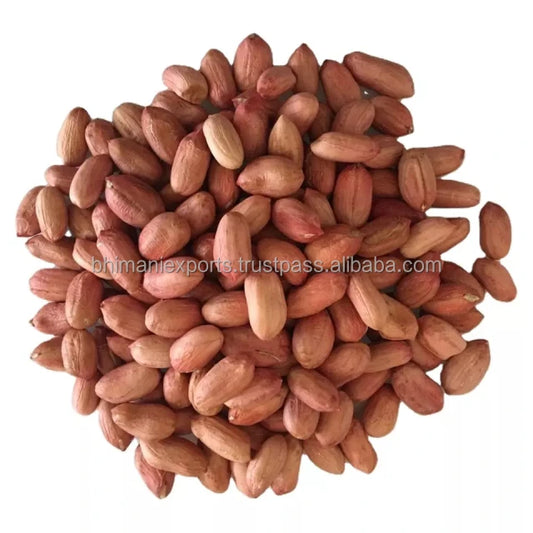 Healthy Snack Red Skin Peanut a Grade Raw Dried Kernels Peeled Peanuts Bulk India Manufacturer GMO Free APEDA Certified
