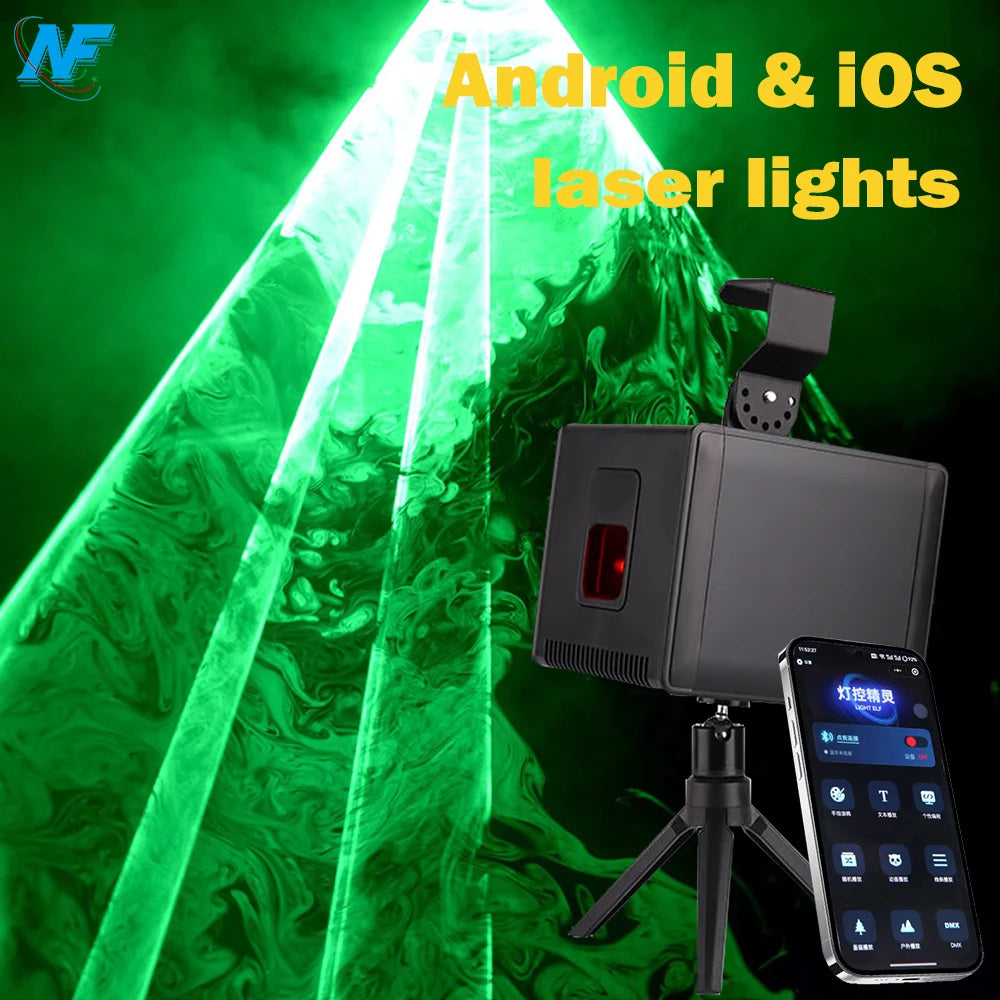 3W 20KPPS RGB Animation Laser Projector, USA Stock Fast Shipping, Bluetooth APP & DMX Control for DJ Party Wedding Club