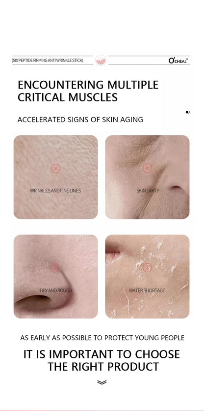 Ocheal Moisturizer Firming Skin Stick Neck Face Elbow Knee Underarm Body Care Cream Stick Argireline Brightens Nourishing Cream