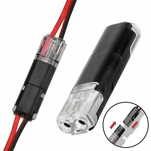 50 Pack 2 Pin Wire Connectors, Tool-Free No-Strip Quick Splice for LED Strip Lights, 22–18 AWG