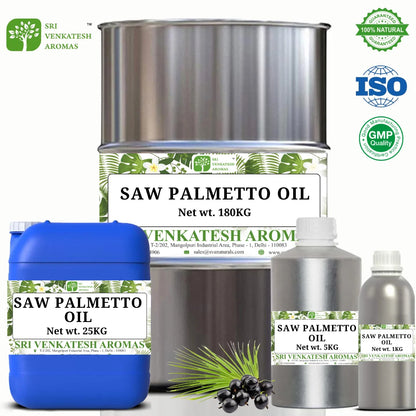 Private Label 1 KG Pure & Natural Organic Carrier Oil Saw Palmetto Essential Oil for Aroma Diffusers Uses & Skin & Hair Care Use