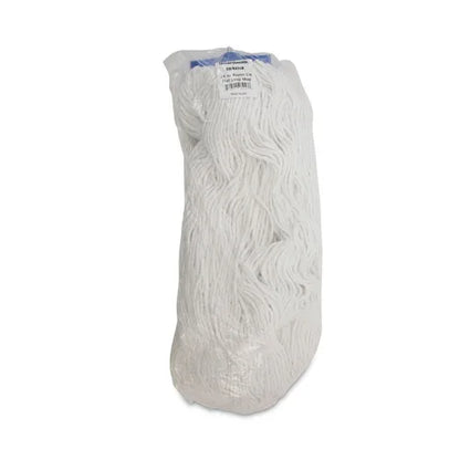 Boardwalk 24 Oz. Microfiber Lie-Flat Mop Head Plastic Basket Handle Rectangle Design for Floor Usage White Color 12/Carton Free
