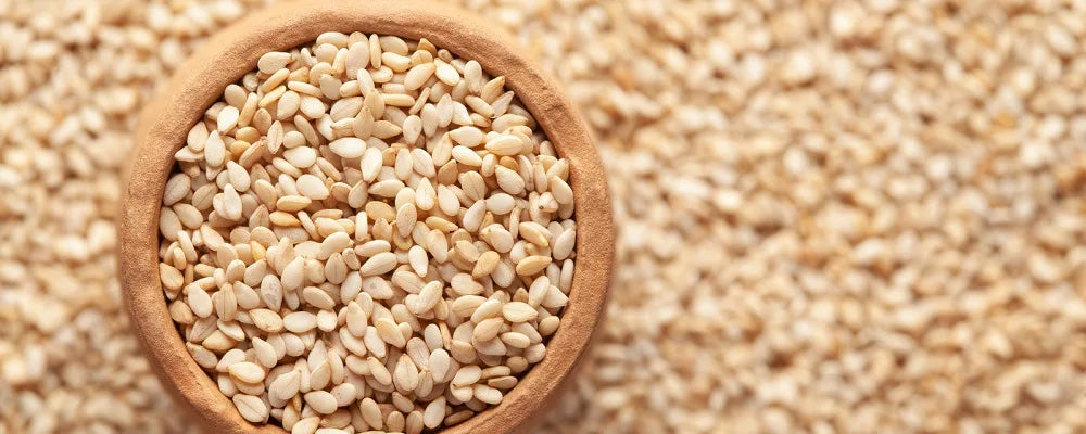 Organic Fresh White Hulled Sesame Seed 99.90 Purity Grown with Care 25 KG