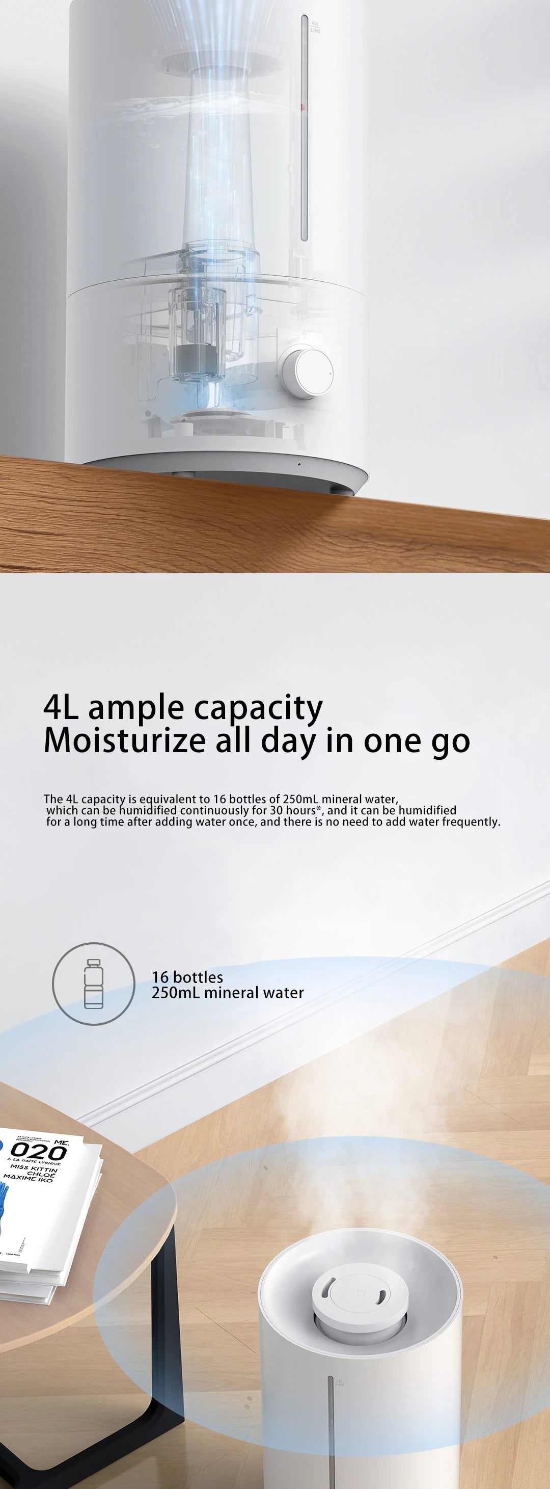 Original Mijia Humidifier 4L Mist Maker Broadcast Aromatherapy Essential Oil Diffuser Scent Home Air Humidifiers