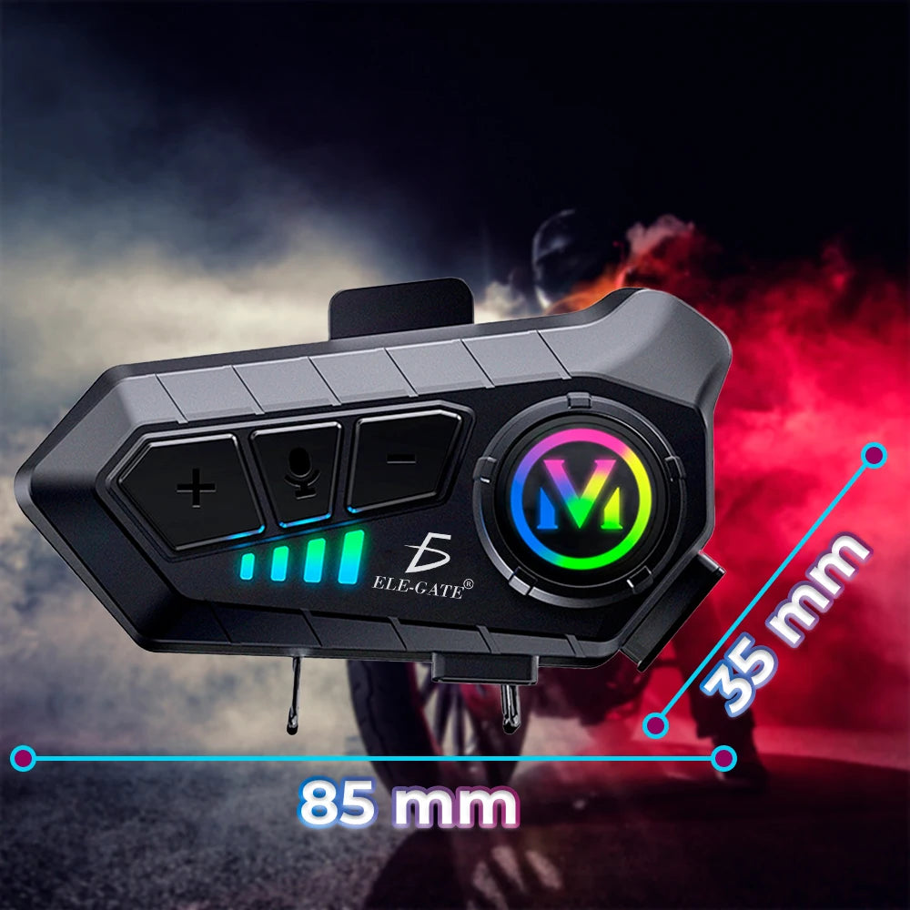 ELE-GATE Motorcycle Communication Over Ear Headset with Dual Microphones DSP & CVC Noise Cancellation New