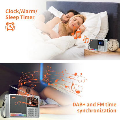 [Genuine]GTMEDIA D2 FM Radio  Portable DAB Digital Bluetooth Speaker AUX IN TF Card Slot MP3 Player Recording Clock Alarm