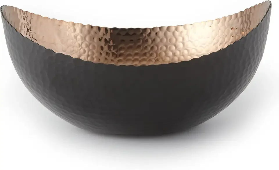 Hammered Black Copper Bowl Rustic Farmhouse Copper Serving for Kitchen Decorative Copper Home Decor Multipurpose Everyday