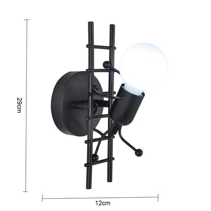 Creative Cartoon Wall Light, Metal Bedside Lamps for Kidsroom Livingroom Dinningroom E27 Bulb not Included