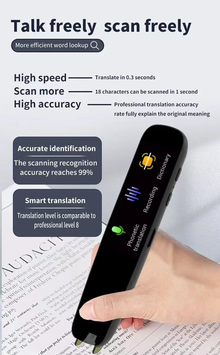 Scanning Translation Pen Portable Translator Spanish Russian Arabic Portuguese Korean French Ukraine Hebrew Offline Translate A6