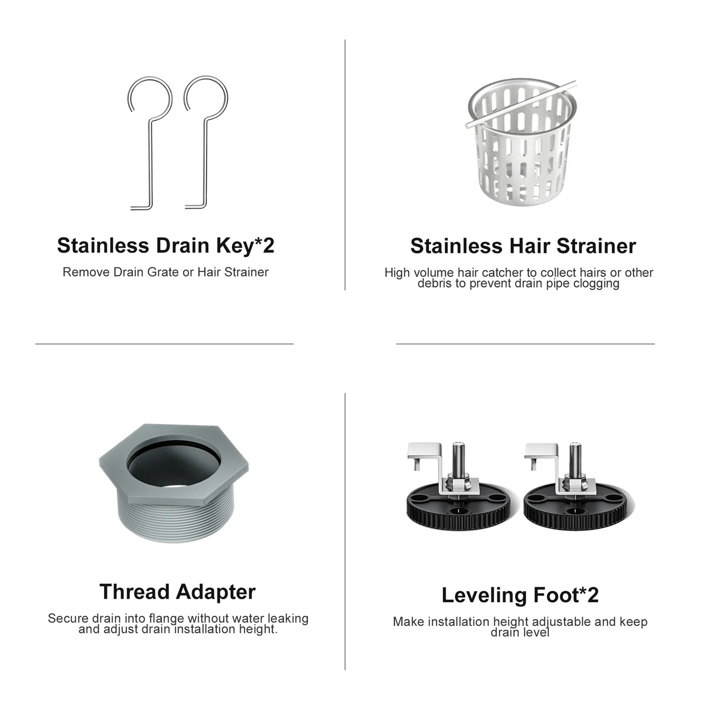 NEODRAIN 28 Inch Recessed Tile-In Brushed Stainless Steel Linear Floor Drain Dropship Friendly