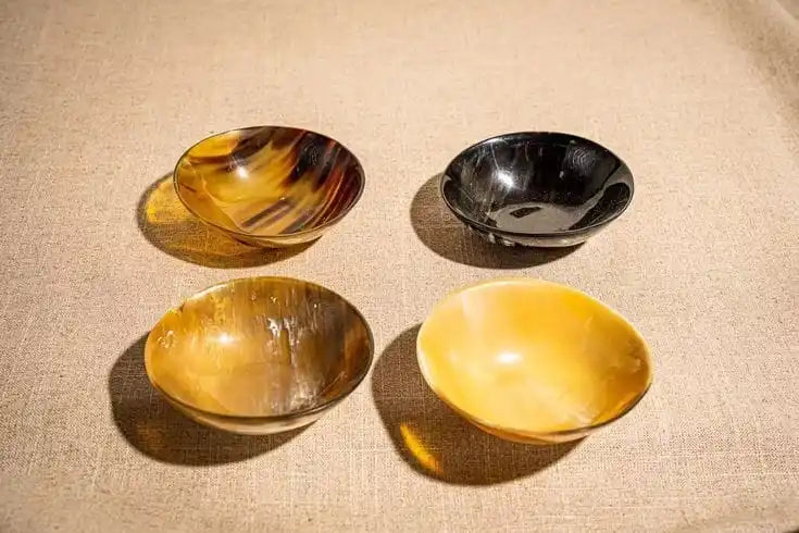 High Quality Custom Handcrafted Natural Horn Salad Serving Bowl Highly Polished Classic Design Home Restaurant Eco-Friendly