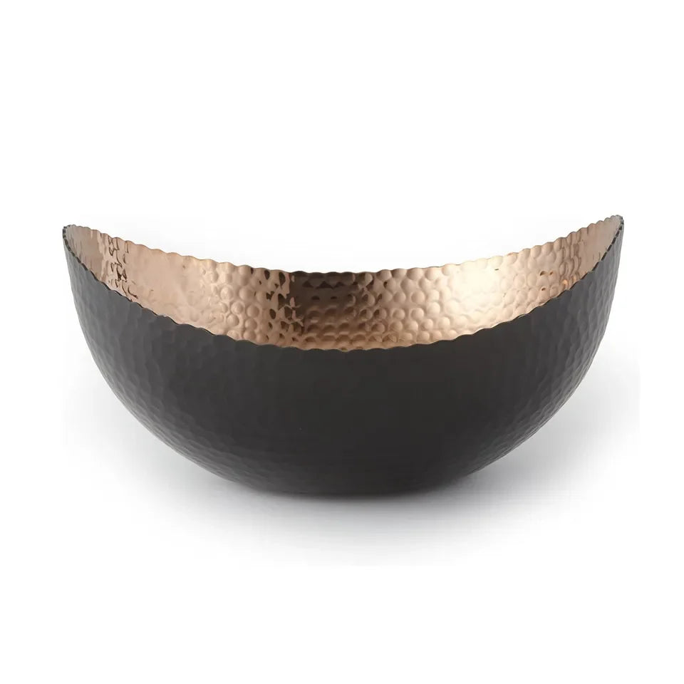 Hammered Black Copper Bowl Rustic Farmhouse Copper Serving for Kitchen Decorative Copper Home Decor Multipurpose Everyday