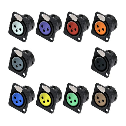 1pc 3Pin XLR Male/Female Panel Mount Chassis MIC Socket Audio Microphone Jack Plug Connector,Zinc Alloy Shell+Copper Contact