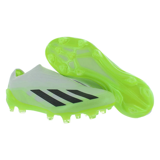 For X Crazyfast.1 Laceless Firm Ground Unisex Soccer Shoes Cloud White/Core Black/Lucid Lemon Color | 100% Authentic Made