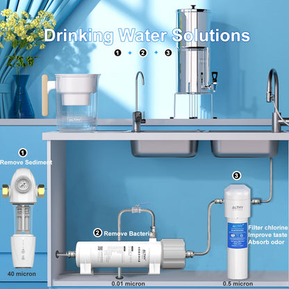 ALTHY PRE-AUTO2 Automatic Flushing Backwash Prefilter Spin Down Sediment Water Filter Central Whole House Purifier System