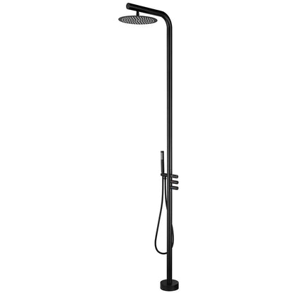Matte Black Brass Outdoor Shower Faucet Set Freestanding Poolside Outdoor Shower Faucet Freestanding Outdoor Shower Mixer