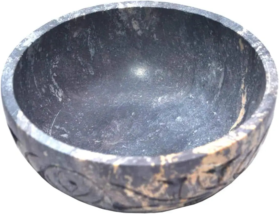 High Quality Blackish Marble Bowl Modern Luxury Home Table Christmas Decor Stylish New Decorative Piece Polished Technique