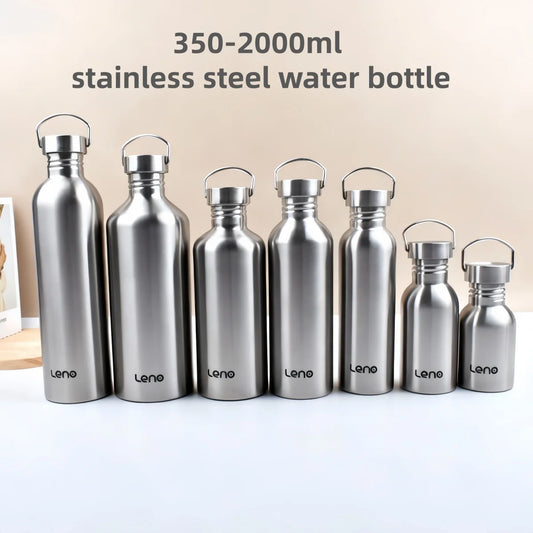 Stainless Steel Water Bottle 350-2000ml Big Mouth Single Wall Drinking Bottle Sports Bottle Flasks with All Steel Lid by PDG ibma