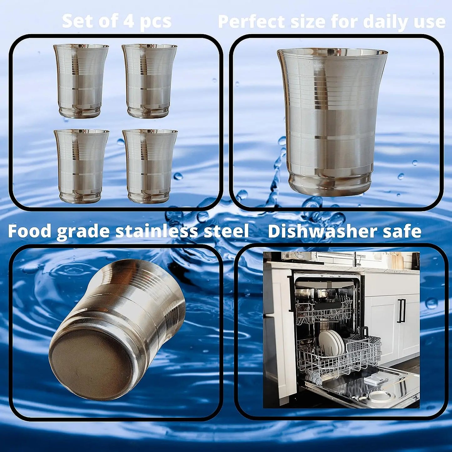 Top Seller Metal Drinking Stackable Durable Party Wine Glasses Stainless Steel Tumbler Cup Drinking Glass Wholesale Bulk Orders