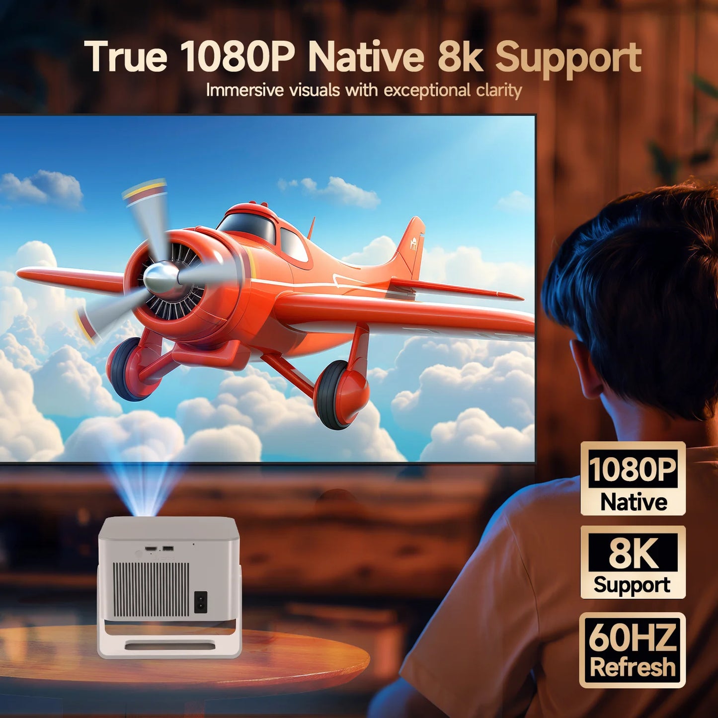 Magcubic Android 14 900ANSI Projector Auto Focus Native 1080P Support 8K With Wifi6 BT5.4 2+16G Portable Movie Outdoor HY350Max