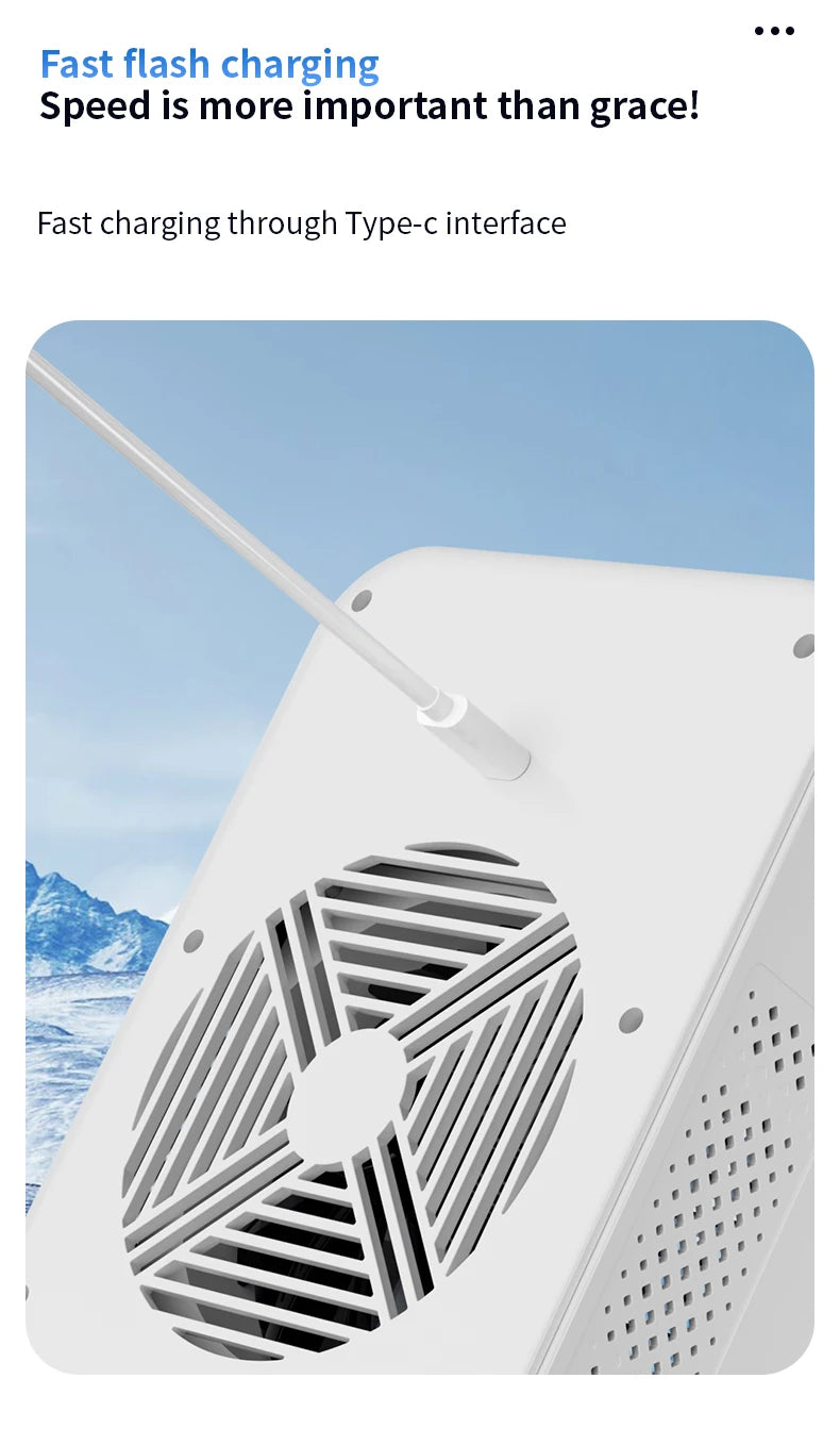 Portable Mini Air Conditioner for Dormitory | Fast Cooling Ultrasonic Nano Mist LCD Display Rechargeable Portable Outdoor Cooler