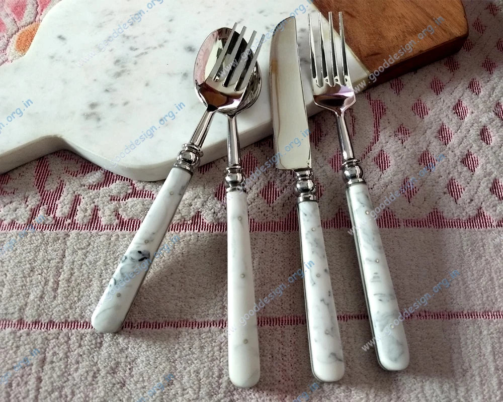 Hot Selling 304 Stainless Steel 5 Pcs Gold Flatware Sets with MOP or Resin Designer Handle Luxury Wedding Party Cutlery Set