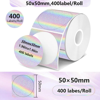 40-50mm Round Square Thermal Label Printer Sticker Self-Adhesive Thermal Paper Compatible M110 M220 M200 E210 P50 Label Printer