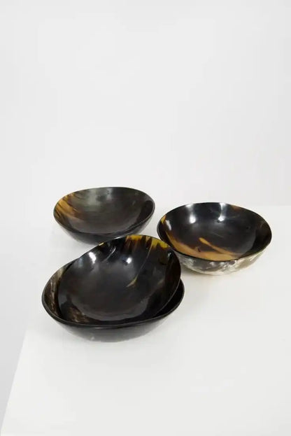 High Quality Custom Handcrafted Natural Horn Salad Serving Bowl Highly Polished Classic Design Home Restaurant Eco-Friendly