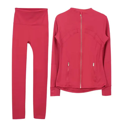 Women Yoga Jacket Women's Yoga 2-piece Set Jacket Yoga Wear Sports Fitness Yoga Wear Short Stand Collar Zipper