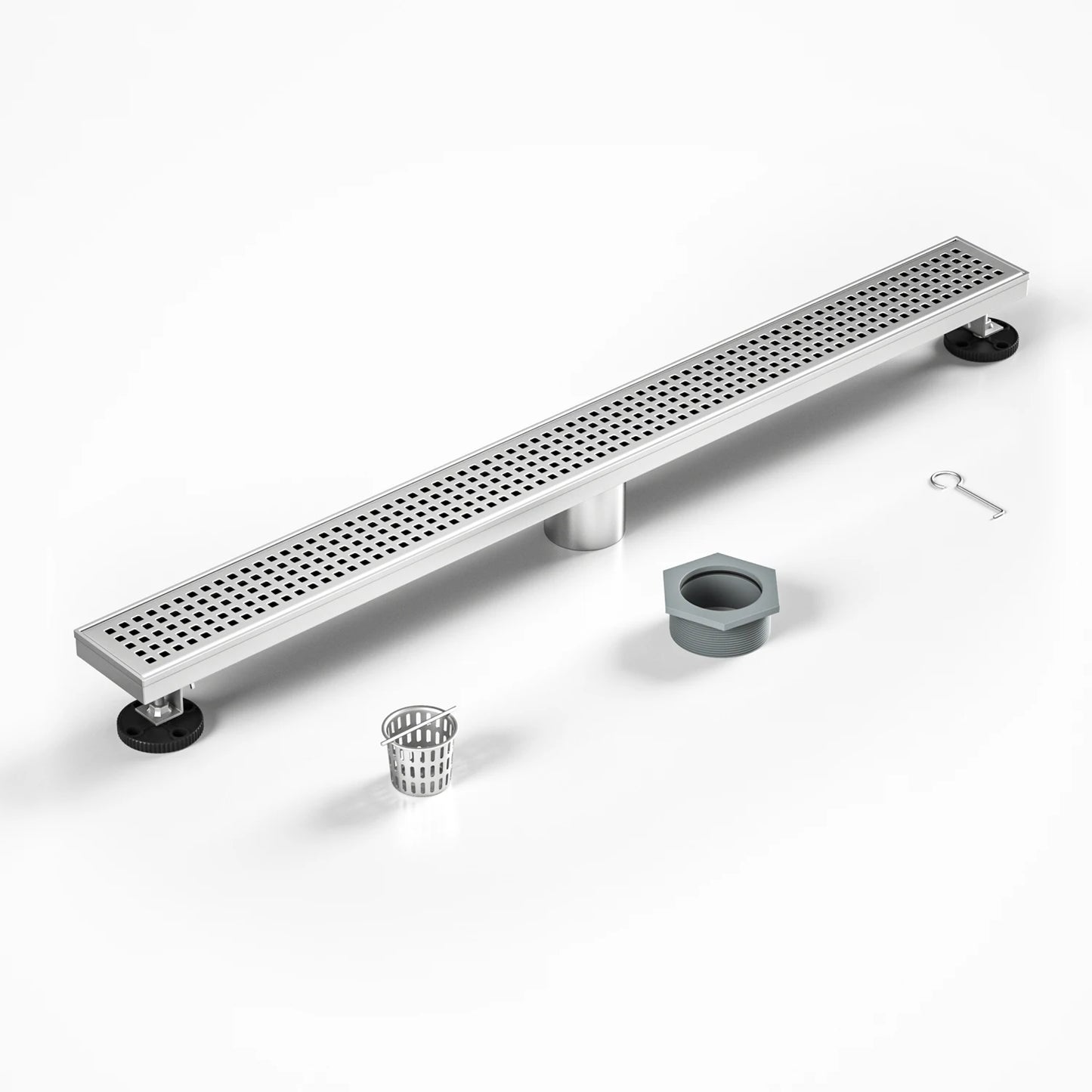 NEODRAIN 32 Inch Modern Stainless Steel Shower Drain Square Slot Cover Direct Drain Style for Bathroom USA Dropship Supported
