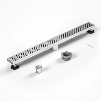NEODRAIN 32 Inch Modern Stainless Steel Shower Drain Square Slot Cover Direct Drain Style for Bathroom USA Dropship Supported