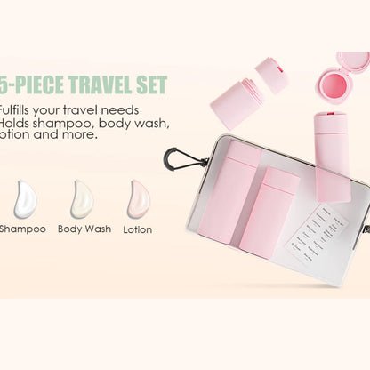 5pcs Travel Cream Dispenser Bottles Set Travel Bottles Toiletry Containers Set, TSA Approved, Travel Essentials