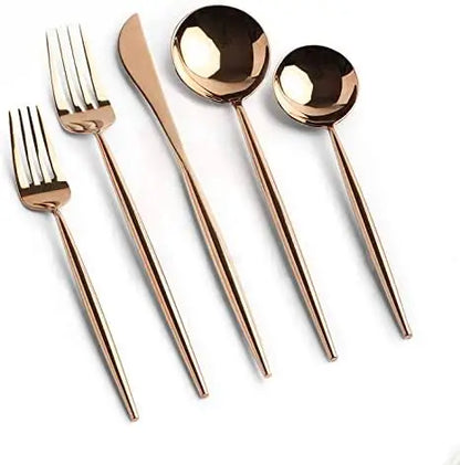 Wholesale Black & Gold 5 Pcs Cutlery for Wedding Rental Flatware Set High Quality 304 Stainless Steel Christmas Luxury Tableware