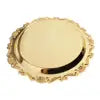 Eco-Friendly Golden Brass Dessert Serving Plate for Birthday Party Fruit Display Cake Stand Snack Platter Home Decor