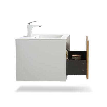 Commercial Sample Available 30 Inch Wall Hung Vanity Modern Bathroom Cabinet with Integrated Sink for Hotel Apartment Project