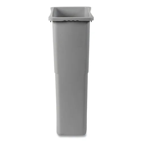 Boardwalk 23 Gallon HDPE Slim Waste Container Large Gray PP Material for Office Kitchen Outdoor Public Space Restaurant Use