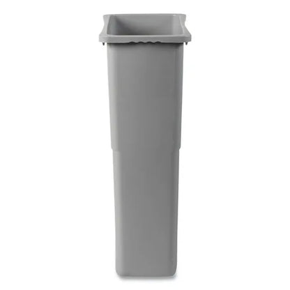 Boardwalk 23 Gallon HDPE Slim Waste Container Large Gray PP Material for Office Kitchen Outdoor Public Space Restaurant Use