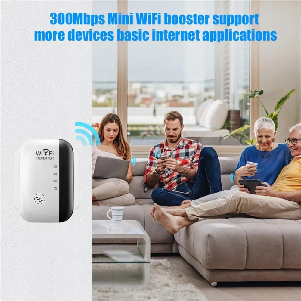 300Mbps Wireless WIFI Extender Repeater 2.4G Home Router Wifi Range Signal Amplifier Network UK Plug