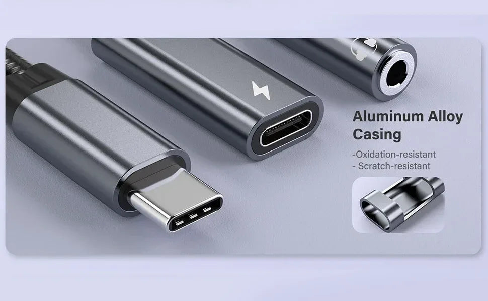 2 in 1 USB C to 3.5mm Headphone and Charger Adapter USB C PD 3.0 Port to Aux Audio Jack Fast Charging Dongle Cable Cord