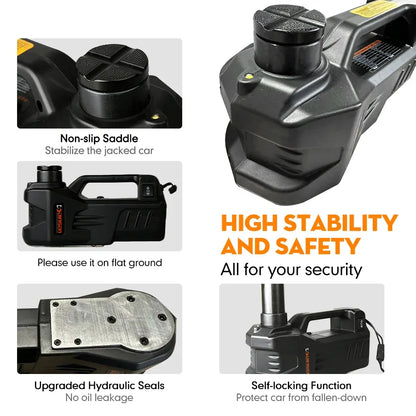 KUNFINE 12V 5Ton 150 W Rated Power 13 A Max.Current Car Electric Tire Lifting Car Jacks Hydraulic Air Infatable Car Floor Jack
