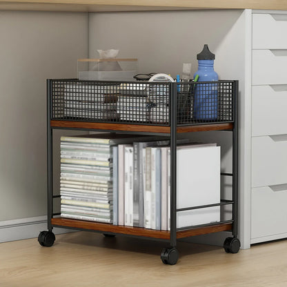 Movable Bookshelf With Wheels Under Desk Organizer Rack Mesh Storage Shelf For Kids Room Dormitory Bedroom Student Bookcase