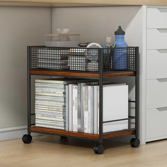 Movable Bookshelf With Wheels Under Desk Organizer Rack Mesh Storage Shelf For Kids Room Dormitory Bedroom Student Bookcase