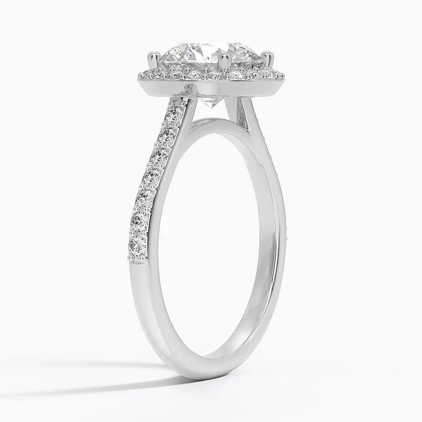 14K White Gold Oval Cut VVS Lab Grown Diamond Marseille Set Engagement Jewelry Ring Premium Quality For Professional Women Gift