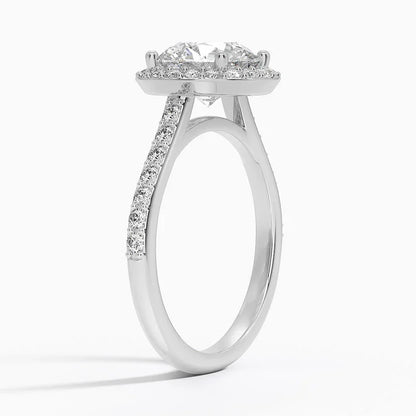 14K White Gold Oval Cut VVS Lab Grown Diamond Marseille Set Engagement Jewelry Ring Premium Quality For Professional Women Gift
