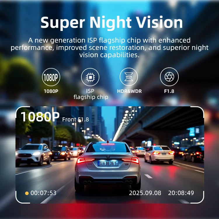 3 Lens Black Box HD 720P Dashcam Front Inside and Rear 3 Channel Vehicle DVR Dash Cam with 2 Inch LCD Screen Car Camcorder