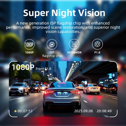 3 Lens Black Box HD 720P Dashcam Front Inside and Rear 3 Channel Vehicle DVR Dash Cam with 2 Inch LCD Screen Car Camcorder