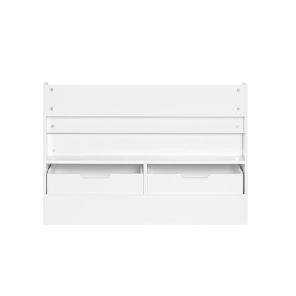 SoBuy KMB66-W kids bench with bookshelf toys chest storage box with roller shoe bench with seat cushion