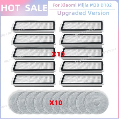 Fit For Xiaomi Mijia M30 D102, Xiaomi X20 Pro D102GL / X20 Max D109GL Parts Main Side Brush Filter Mop Cloth Dust Bag