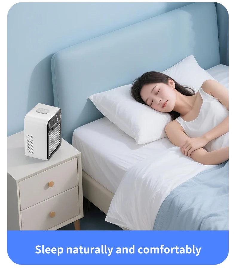 Portable Mini Air Conditioner for Dormitory | Fast Cooling Ultrasonic Nano Mist LCD Display Rechargeable Portable Outdoor Cooler